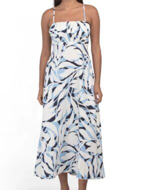 Nicole Miller  Blue White midi Maxi sundress